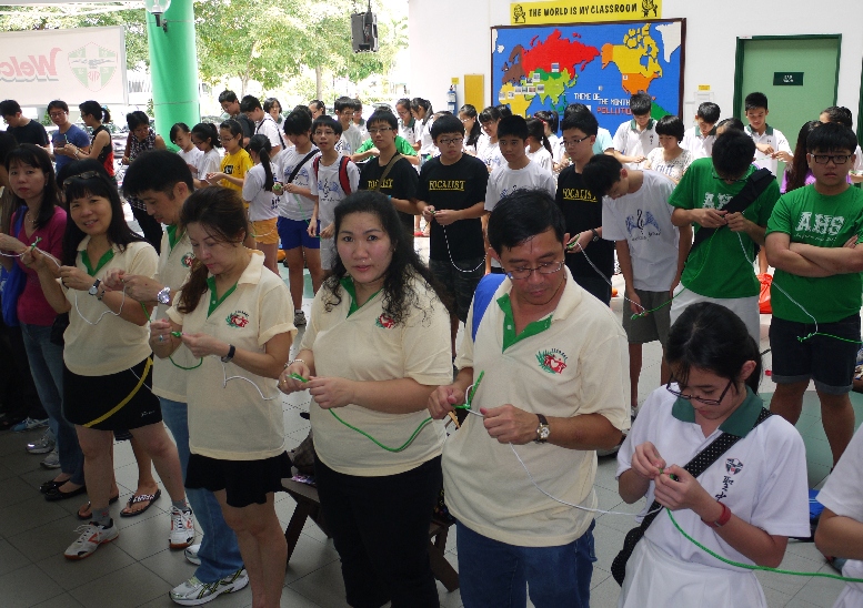 Longest Chain of Knots Tied Simultaneously