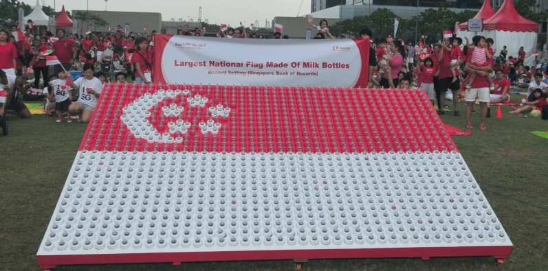Largest National Flag Made Of Milk Bottles