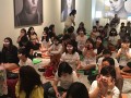 applying hand cream and eyelifting mask09