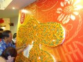 Largest chinese Character Made Of Handicraft Oranges