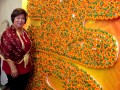 Largest chinese Character Made Of Handicraft Oranges