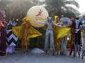 Largest Mass Performance Of Stilt Walkers