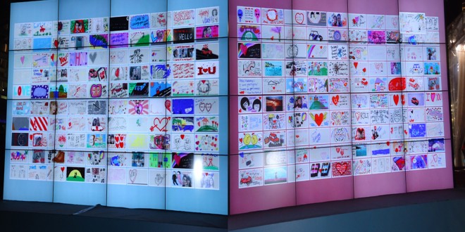 Most Number Of Personalised Messages Projected On A Screen
