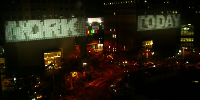 First 3D Interactive Building Projection Advertisement