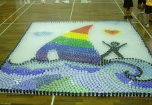 Largest Mosaic Made By Cups Of Coloured Water