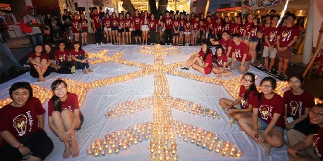 Largest Logo Made Of Tealights