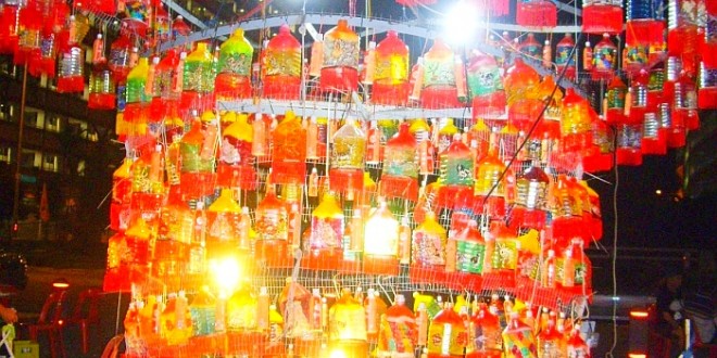 Largest Lantern Made Of Handpainted Plastic Bottles