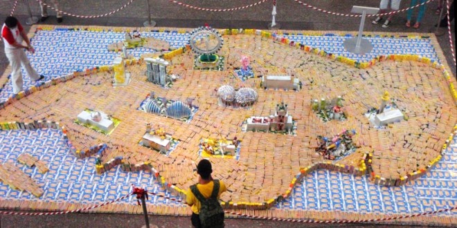 Largest Singapore Map Made Of Drink Cartons