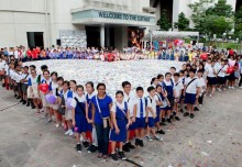 Largest Heart Formation Made of Origami Hearts