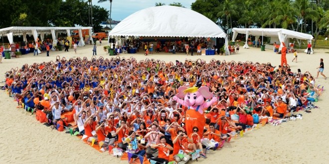 Largest Heart Formation Using Beach Mats