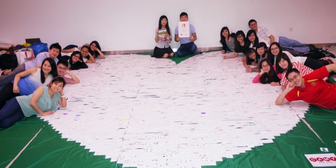 Largest Heart Formation Made Of Message Cards