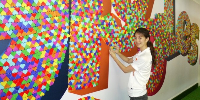 Largest Logo Made Of Pop-Up Hearts