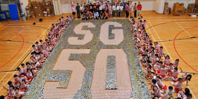 Largest Logo Made Of Canned Food