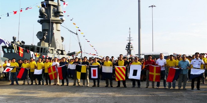 Most Number Of Maritime Flags Connected On A Line