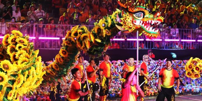 Longest Dragon Made Of Plastic Flowers