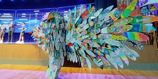Largest Bird Sculpture Made Of Handpainted Notes