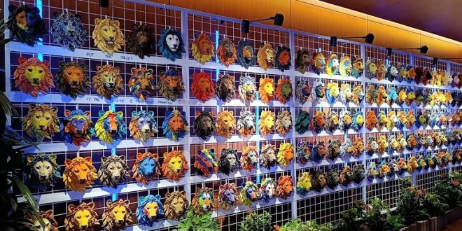 Largest Display Of Handpainted Lion Head Plaques