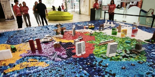 Largest Singapore Map Made Of Bottle Caps