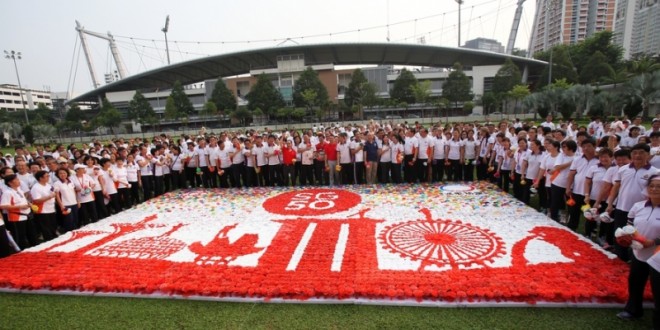 Largest Mosaic Made Of Plastic Bag Flowers